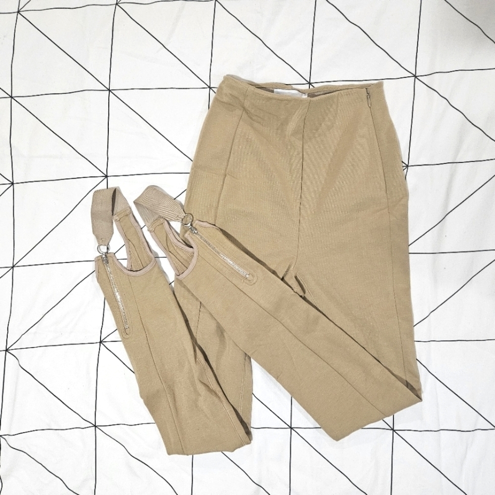 Aritzia Babaton Hepworth Skinny Stretch Ponte Stirrup Pants Tan Size 0